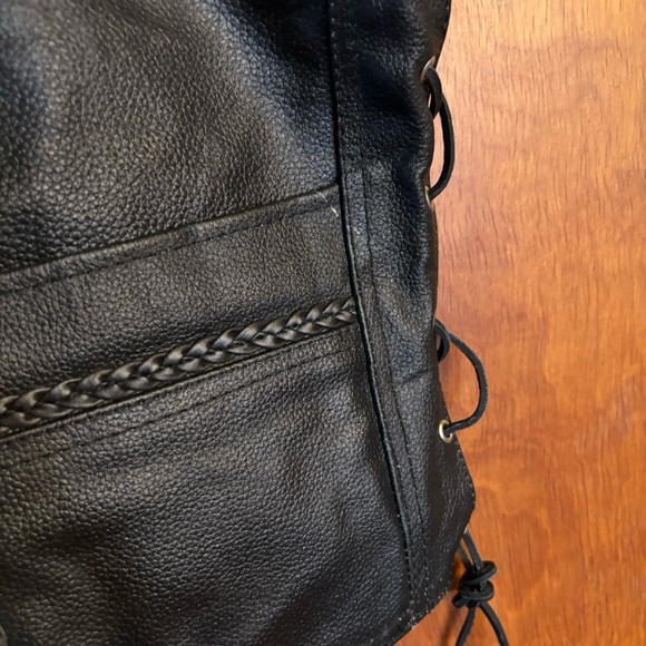 Alpha Cycle Gear Ladies Black Leather Motorcycle Vest Jacket Size 3XL - Picture 3 of 6